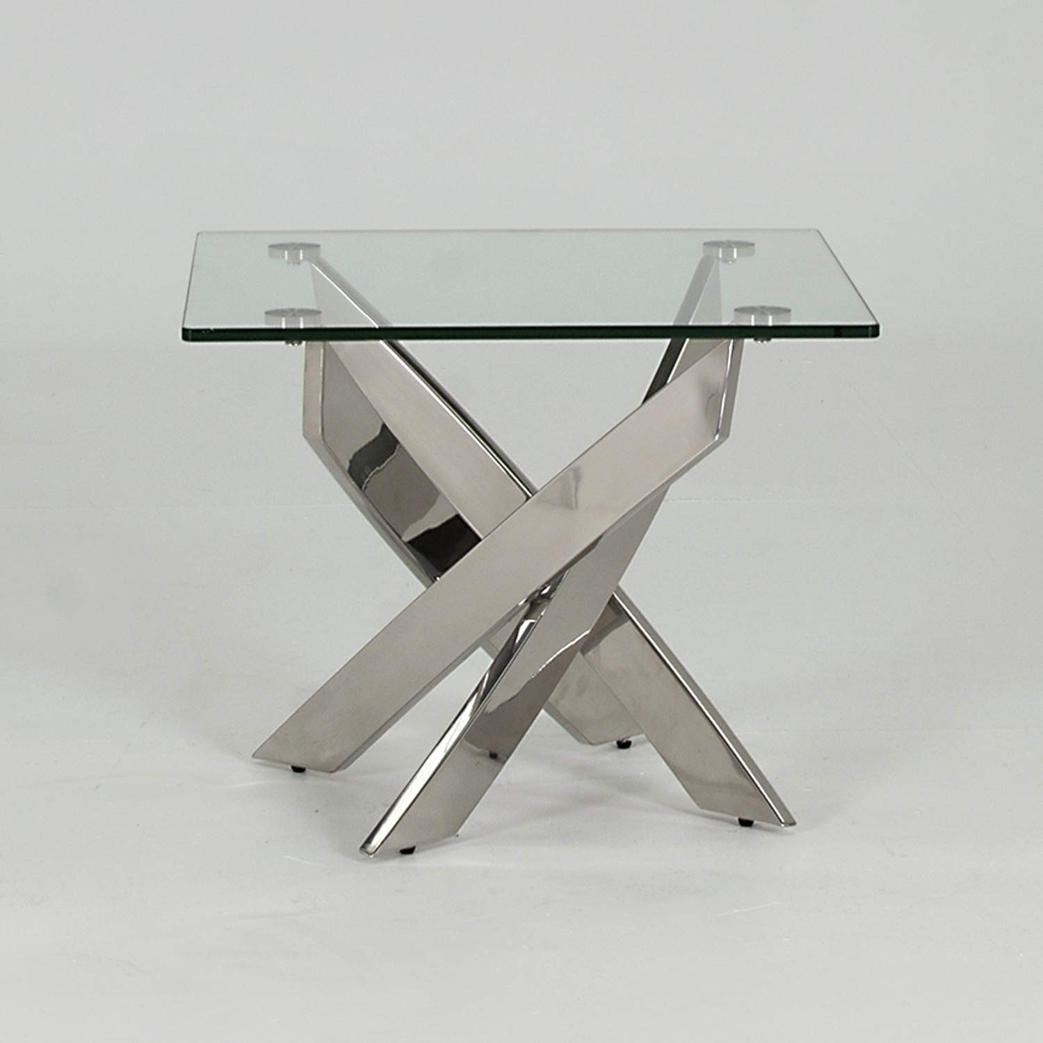 Glass Side Table With Chrome Base Vida Living Kalmar Furniture123