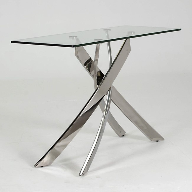 Glass Console Table with Chrome Base - Vida Living Kalmar