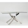 Glass Dining Table with Chrome Base - Seats 6 - Vida Living Kalmar