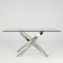 GRADE A2 - Wilkinson Furniture Kalmar Rectangular Glass 4 Seater Dining Table