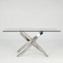 Glass Dining Table with Chrome Base - Seats 6 - Vida Living Kalmar