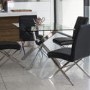 Glass Dining Table with Chrome Base - Seats 6 - Vida Living Kalmar