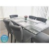 Glass Dining Table with Chrome Base - Seats 6 - Vida Living Kalmar