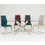 Glass Dining Table with Chrome Base - Seats 6 - Vida Living Kalmar