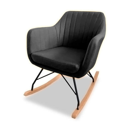 Vida Living Katell Rocking Chair Charcoal Grey Fabric