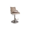 Arianna Adjustable Bar Stool in Champagne Velvet with Silver Studs