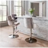 Arianna Adjustable Bar Stool in Champagne Velvet with Silver Studs