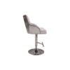 Arianna Adjustable Bar Stool in Pewter Grey Velvet with Silver Studs