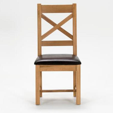 Klara Pair of Cross Back Dining Chairs in Solid Oak