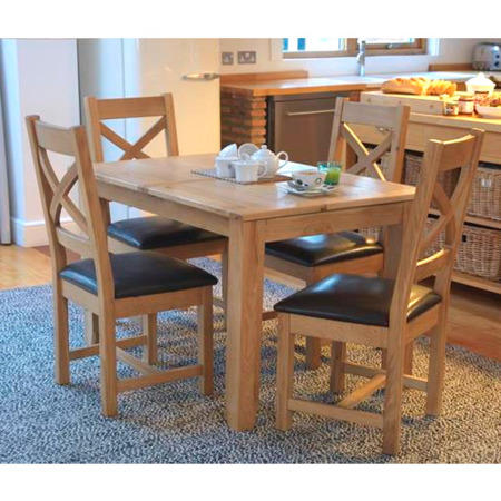 Klara Pair of Cross Back Dining Chairs in Solid Oak