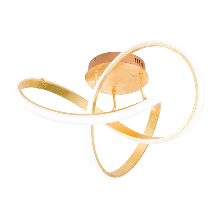 Gold Ceiling Light with Curved LED - Indigo