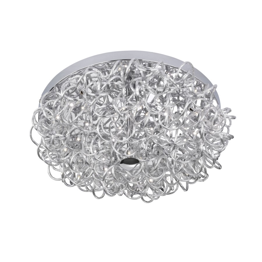 LED Ceiling Light in Silver & Flush Fitting - Apart 