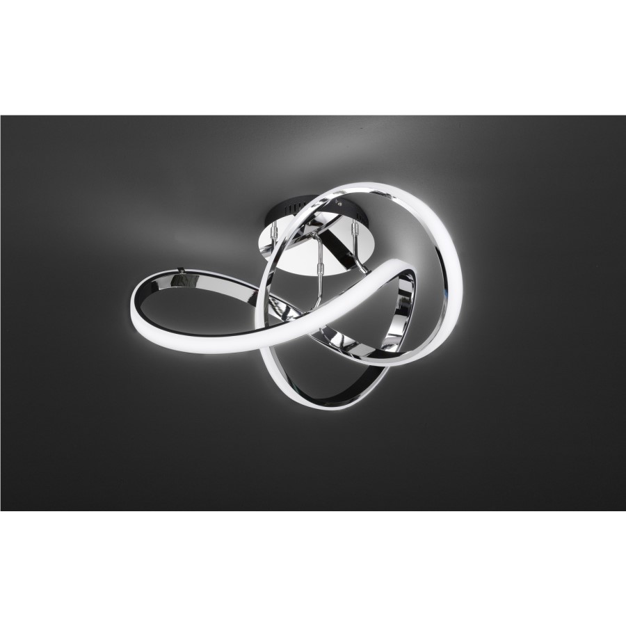 LED Ceiling Light in Chrome & Flush Fitting - Indigo