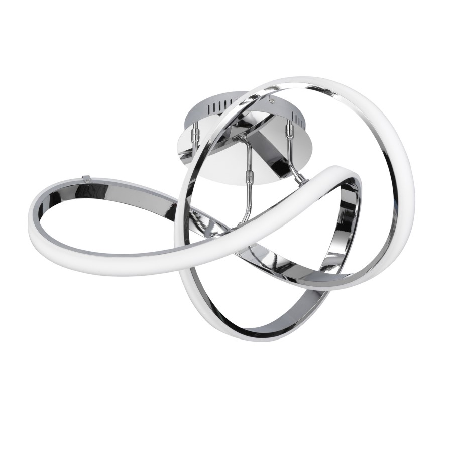 LED Ceiling Light in Chrome & Flush Fitting - Indigo
