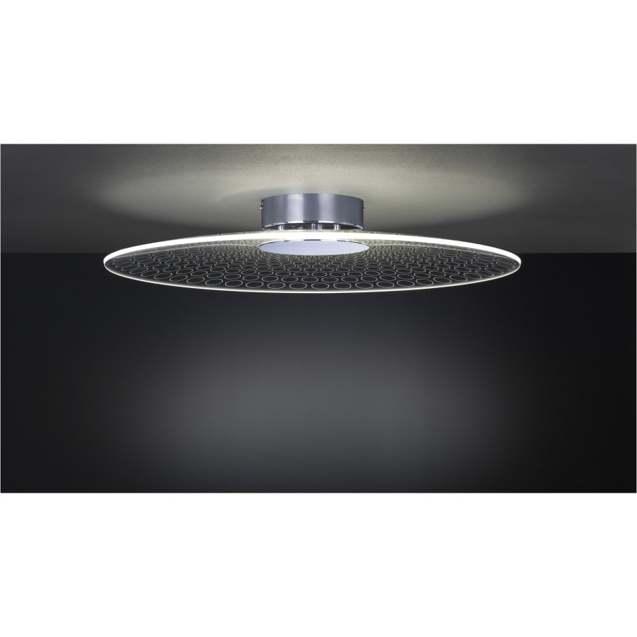 Chrome Ceiling Light with Acrylic Shade - Coco