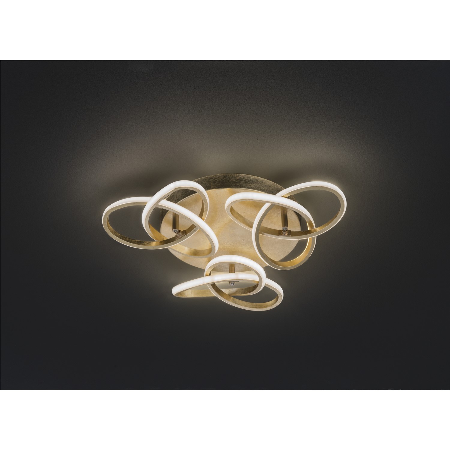 Modern Gold LED Ceiling Light with 3 Hoops - Eliot - Furniture123
