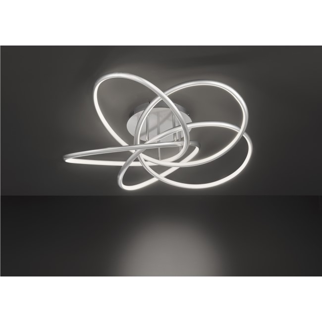 Silver Ceiling Light with Interconnecting Rings - Risa