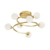 Gold Ceiling Light with White Opal Shades - Avery
