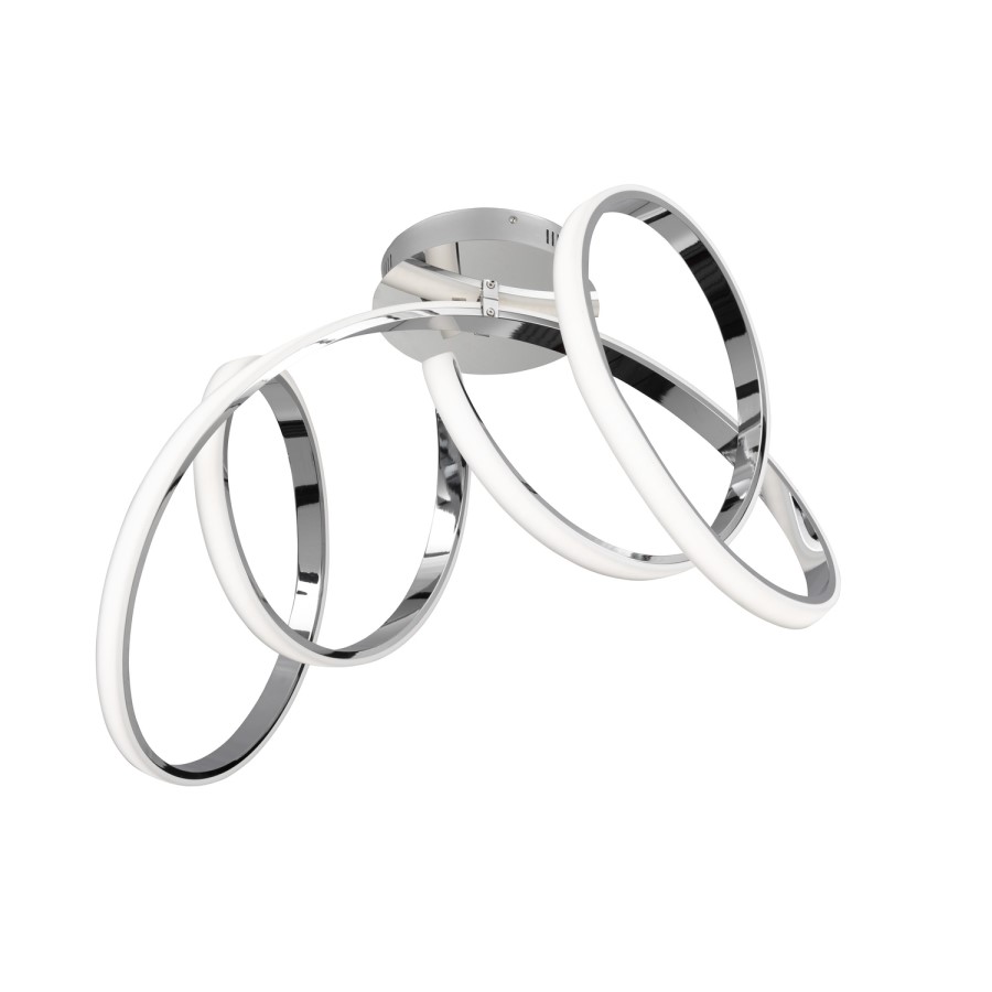 LED Ceiling Light with Chrome Spirals & Flush Fitting - Issey