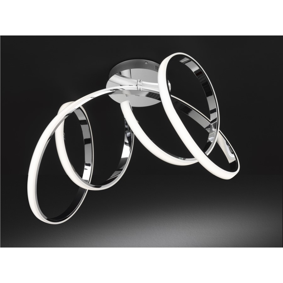 LED Ceiling Light with Chrome Spirals & Flush Fitting - Issey