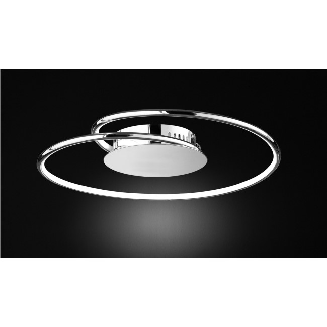 LED Ceiling Light in Chrome & Flush Fitting - Louis