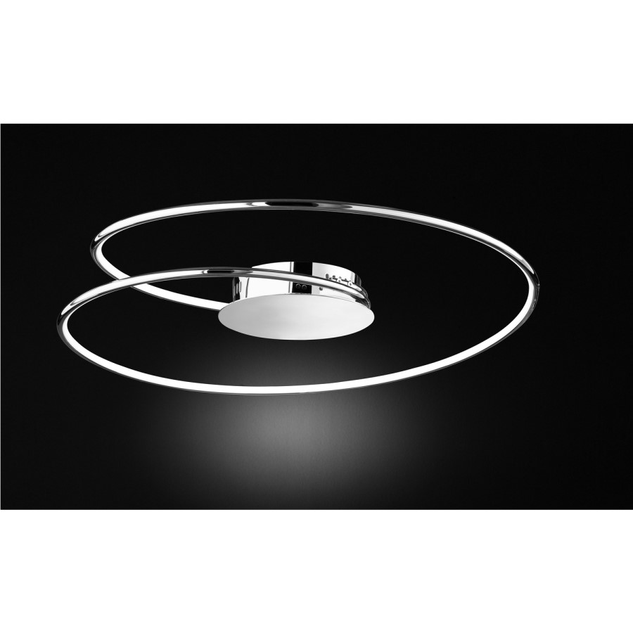LED Ceiling Light with Chrome Spiral & Flush Fitting - Louis 
