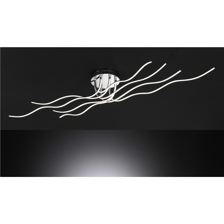 LED Ceiling Light in Chrome with Flush Fitting - Linee 