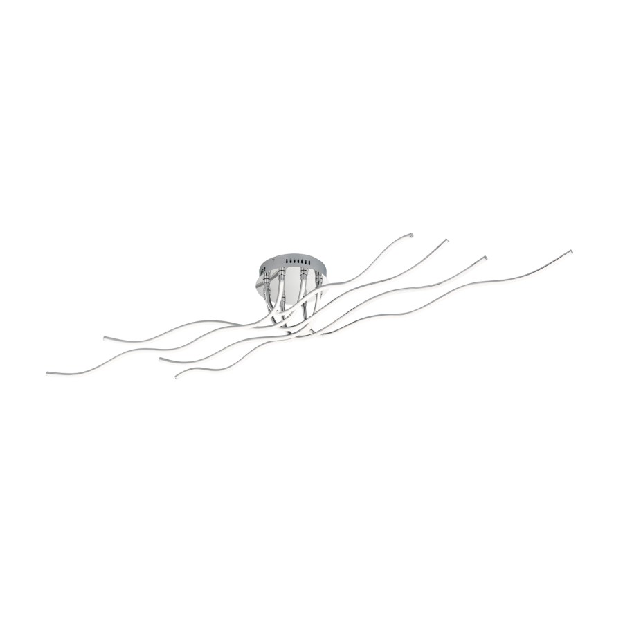 LED Ceiling Light in Chrome with Flush Fitting - Linee 