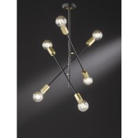 WOFi 6 Light Semi- Flush Ceiling Light in Black & Gold - Tanil Range