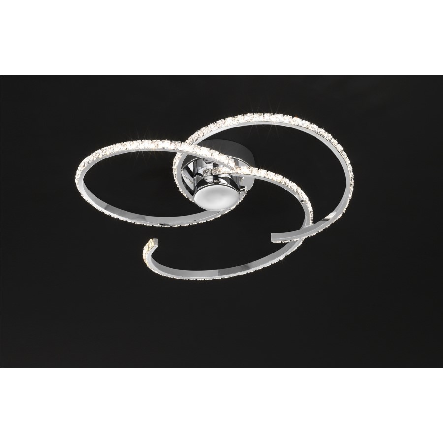LED Ceiling Light with Chrome Crystal Beads - Kansas