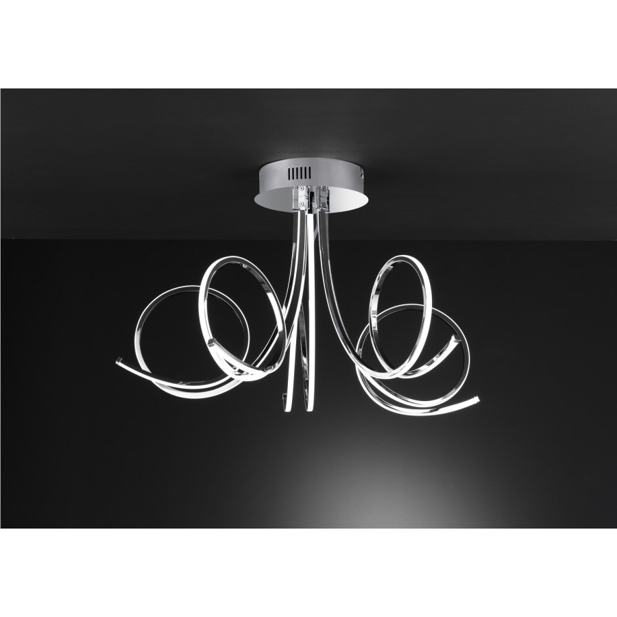 WOFi LED Chrome Cyrano Ceiling Light in Art Design