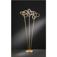 Gold Floor Lamp with 3 Stems & Swirling Design - Eliot