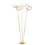 Gold Floor Lamp with 3 Stems & Swirling Design - Eliot