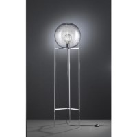 Floor Lamp with Glass Shade & 3 Chrome Legs - Ronda
