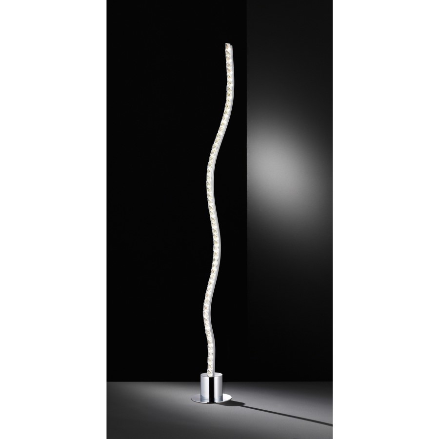 LED Floor Lamp in Chrome & Glass - Ammari 
