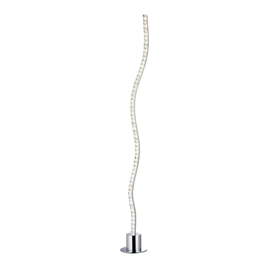 LED Floor Lamp in Chrome & Glass - Ammari 
