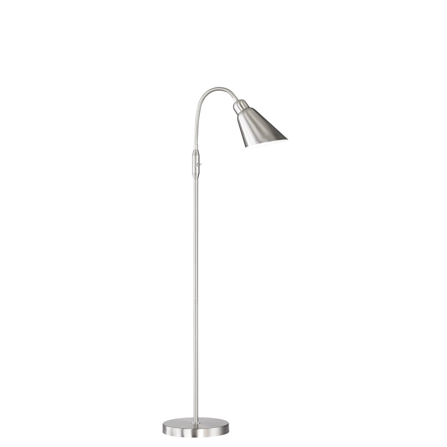 Floor Lamp in Chrome with Flexible Arm - Maurice 