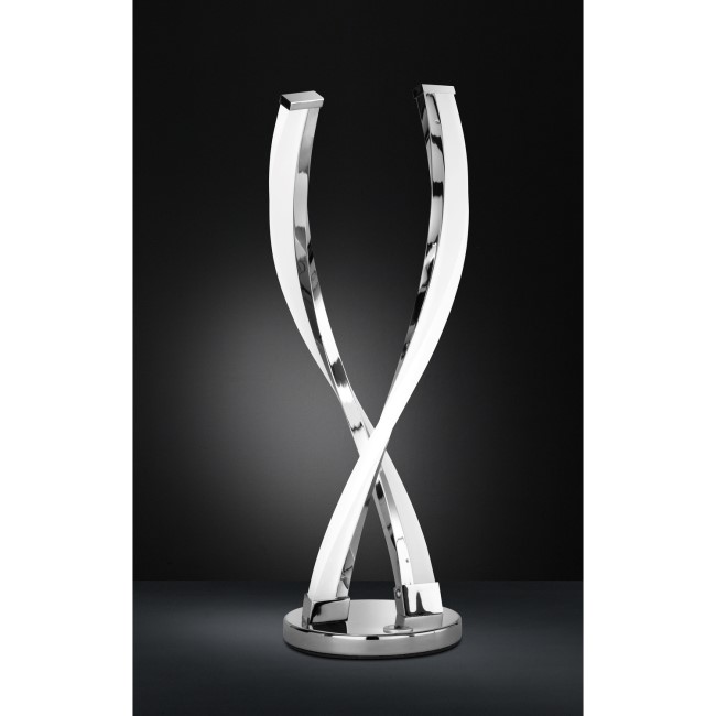 Chrome LED Table Lamp with Twist Design - Idana