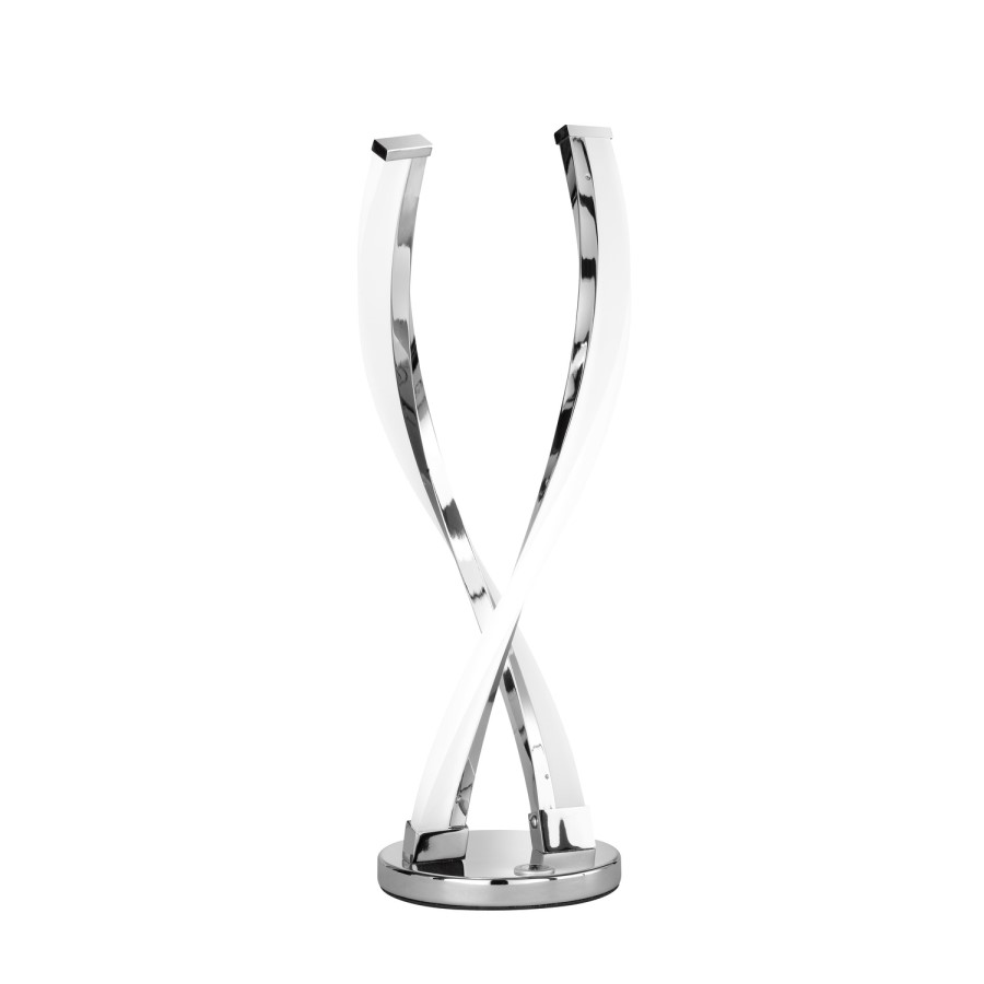 Chrome LED Table Lamp with Twist Design - Idana