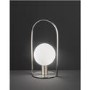 GRADE A1 - Silver Table Lamp with Opal White Glass - Verre