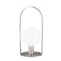 GRADE A1 - Silver Table Lamp with Opal White Glass - Verre