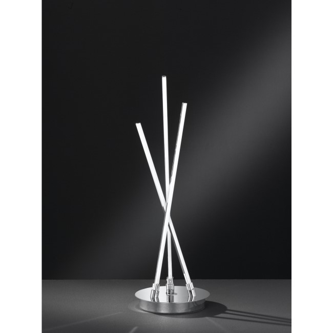 Table Lamp with Chrome Cross Over Design - Camp