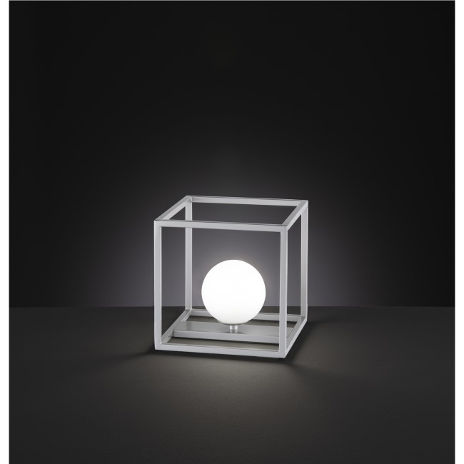 Table Lamp with Chrome Cube Design - Aurelia