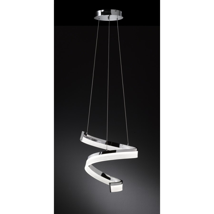 Chrome Pendant Light with LED & Spiral Design - Fare