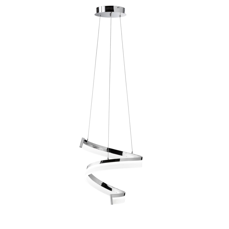 Chrome Pendant Light with LED & Spiral Design - Fare