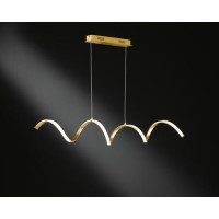 Gold Pendant Light with Curved LED - Russell