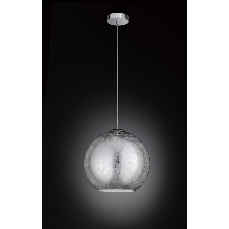 Silver Pendant Light with Crackled Effect - Fara