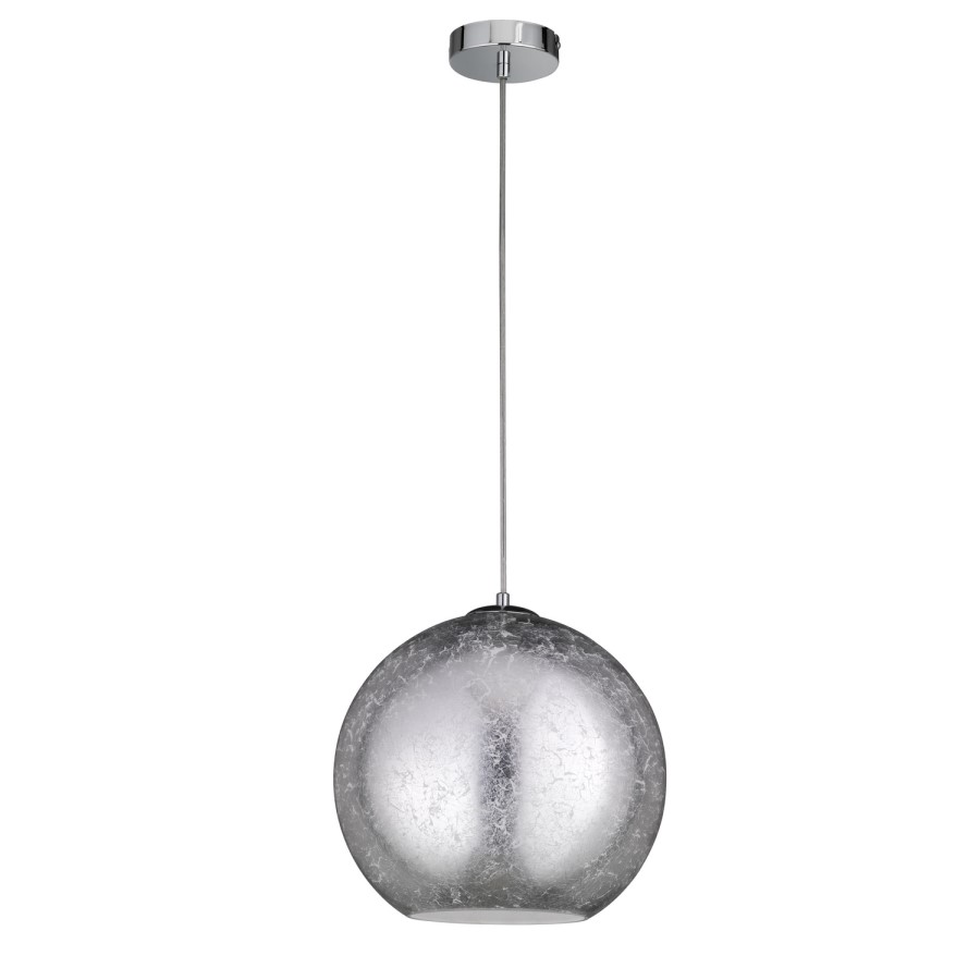 Silver Pendant Light with Crackled Effect - Fara