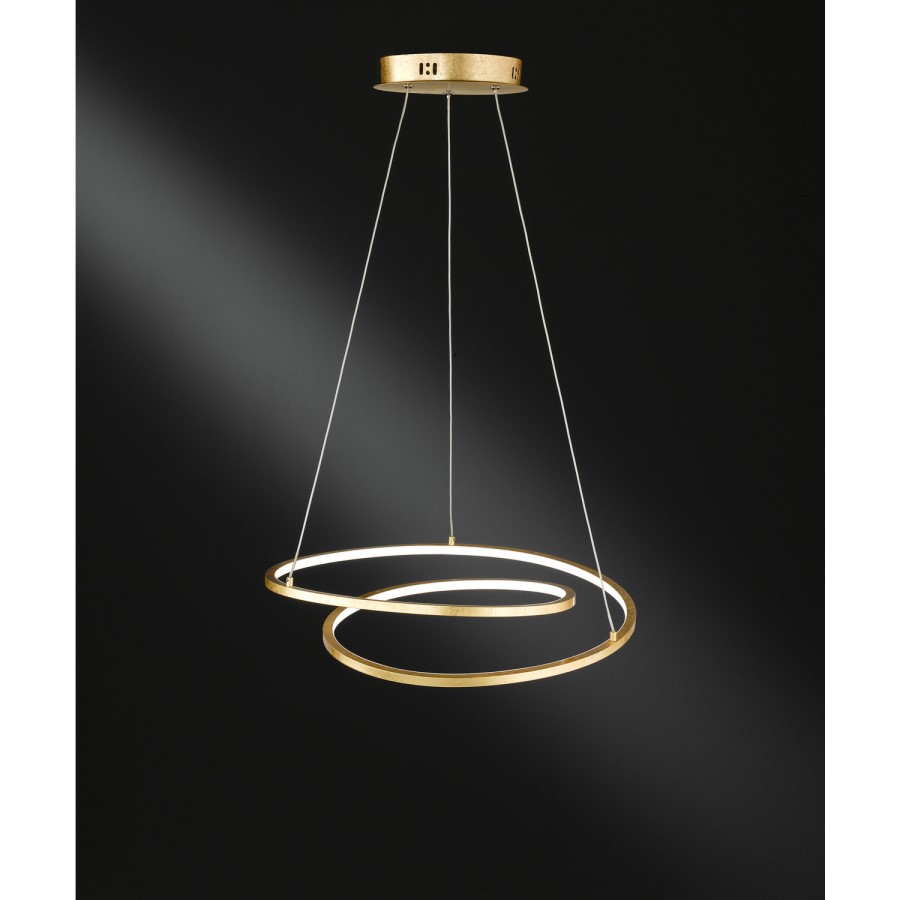Gold Pendant Light with Spiral Design - Loris