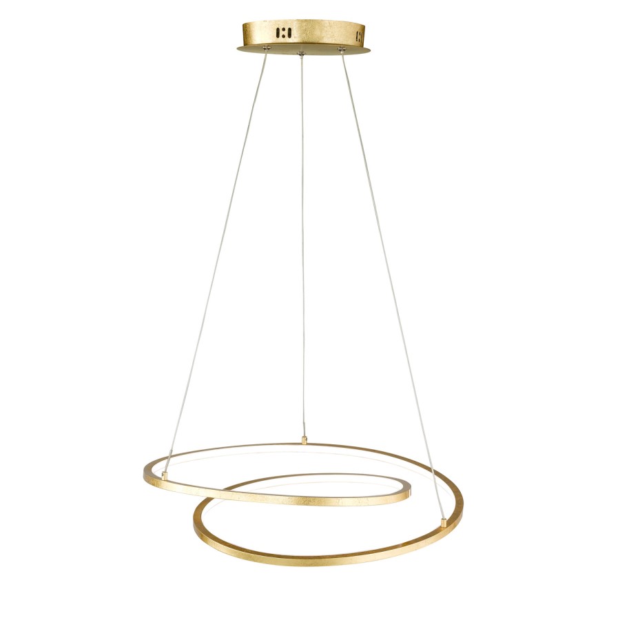 Gold Pendant Light with Spiral Design - Loris